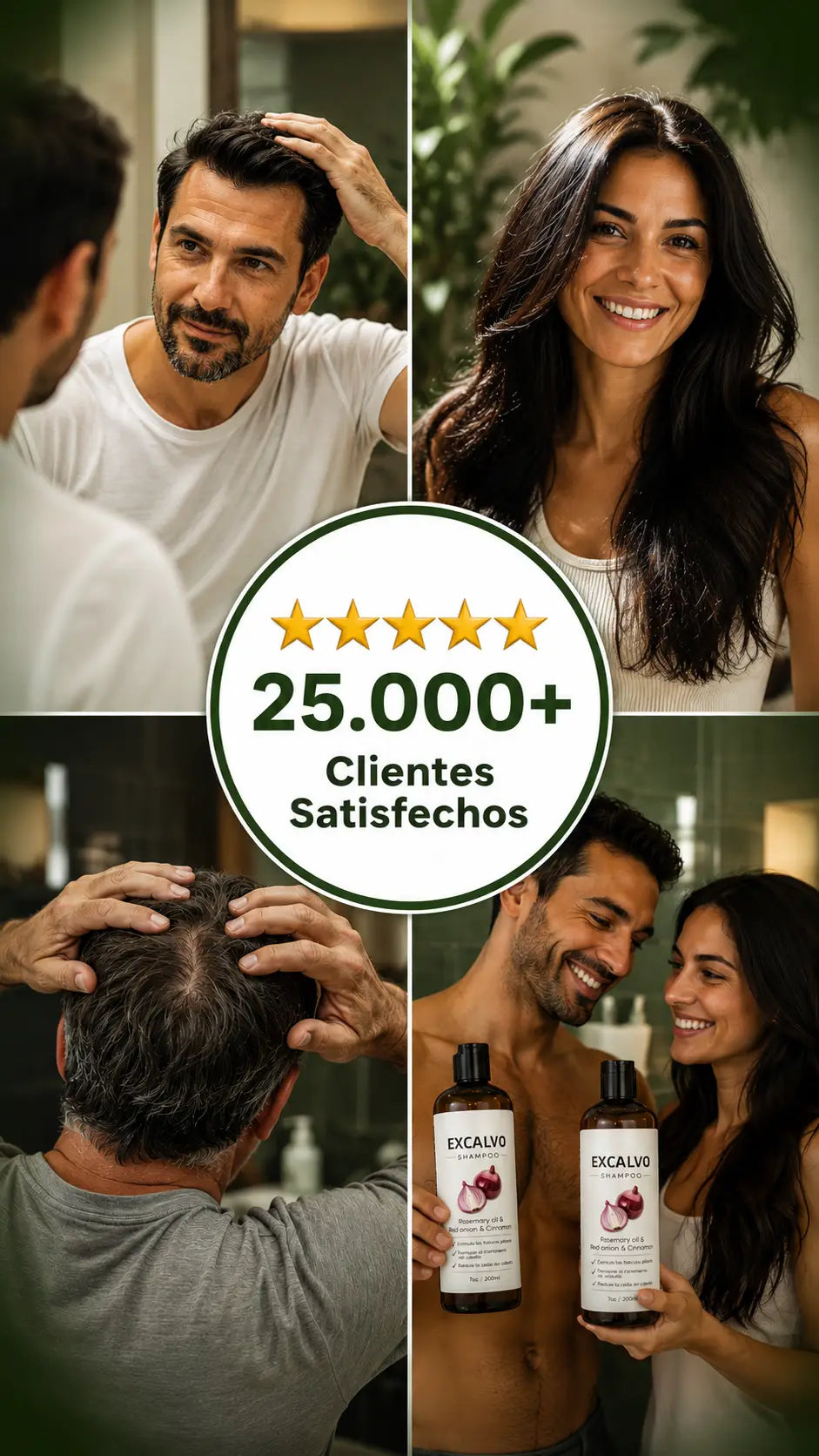SHAMPOO EXCALVO - Recupera tu cabello en 90 dias o te devolvemos cada peso