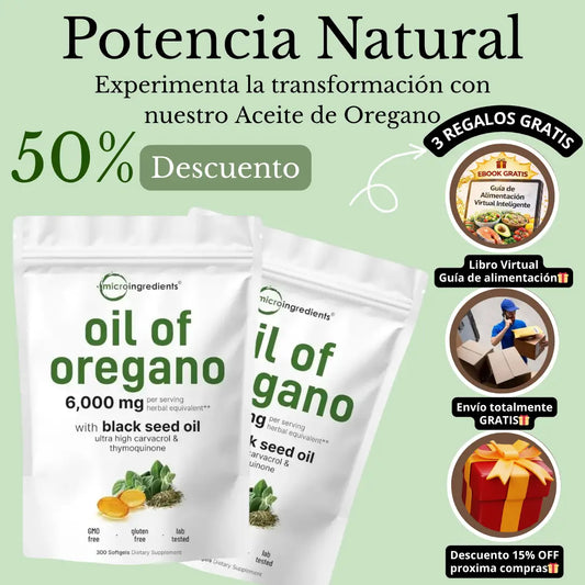 Aceite de Orégano POTENCIADO con Semilla Negra + 3 Regalos🎁