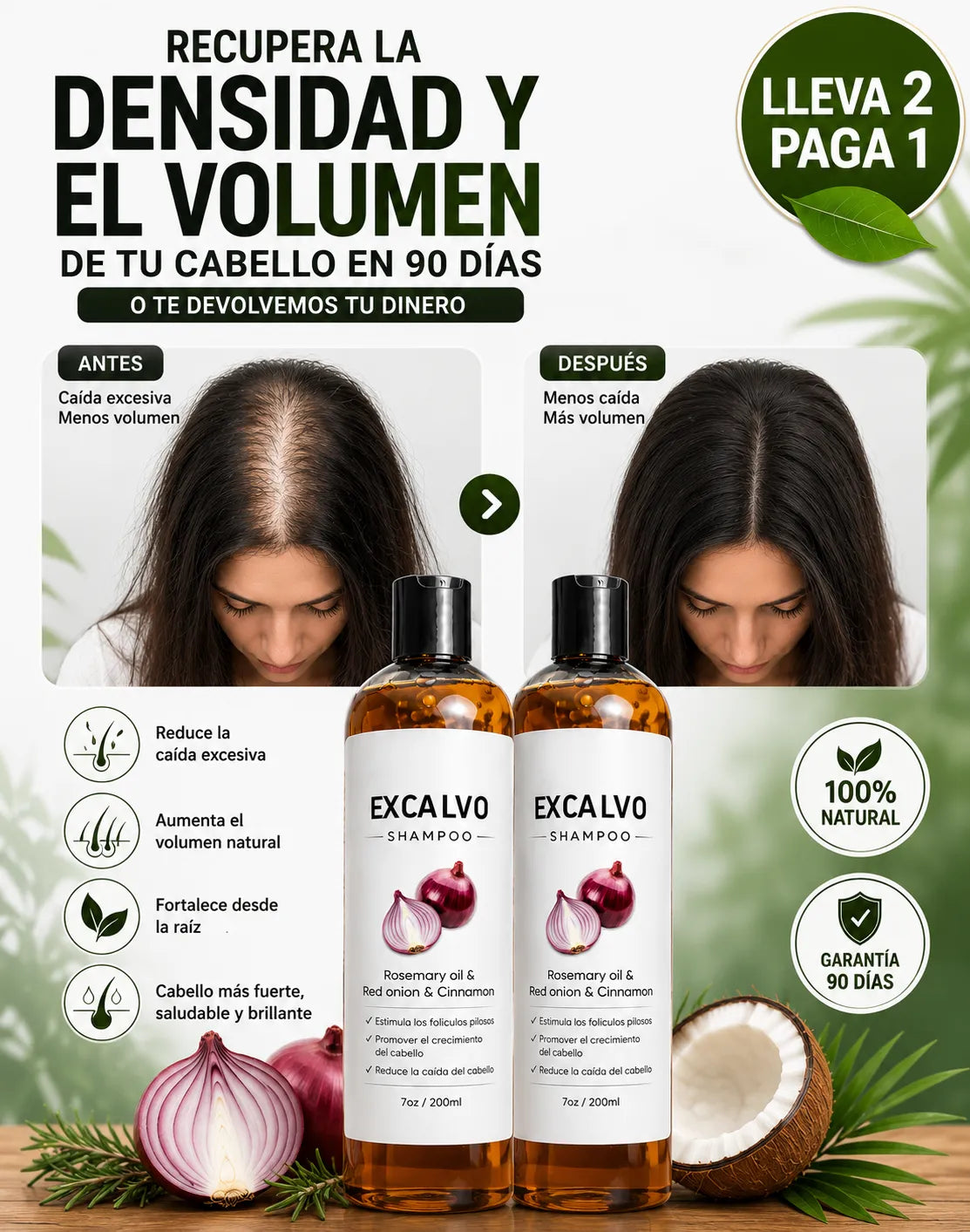 Tratamiento Capilar - Recupera el volumen de tu cabello en 90 días o te devolvemos tu dinero