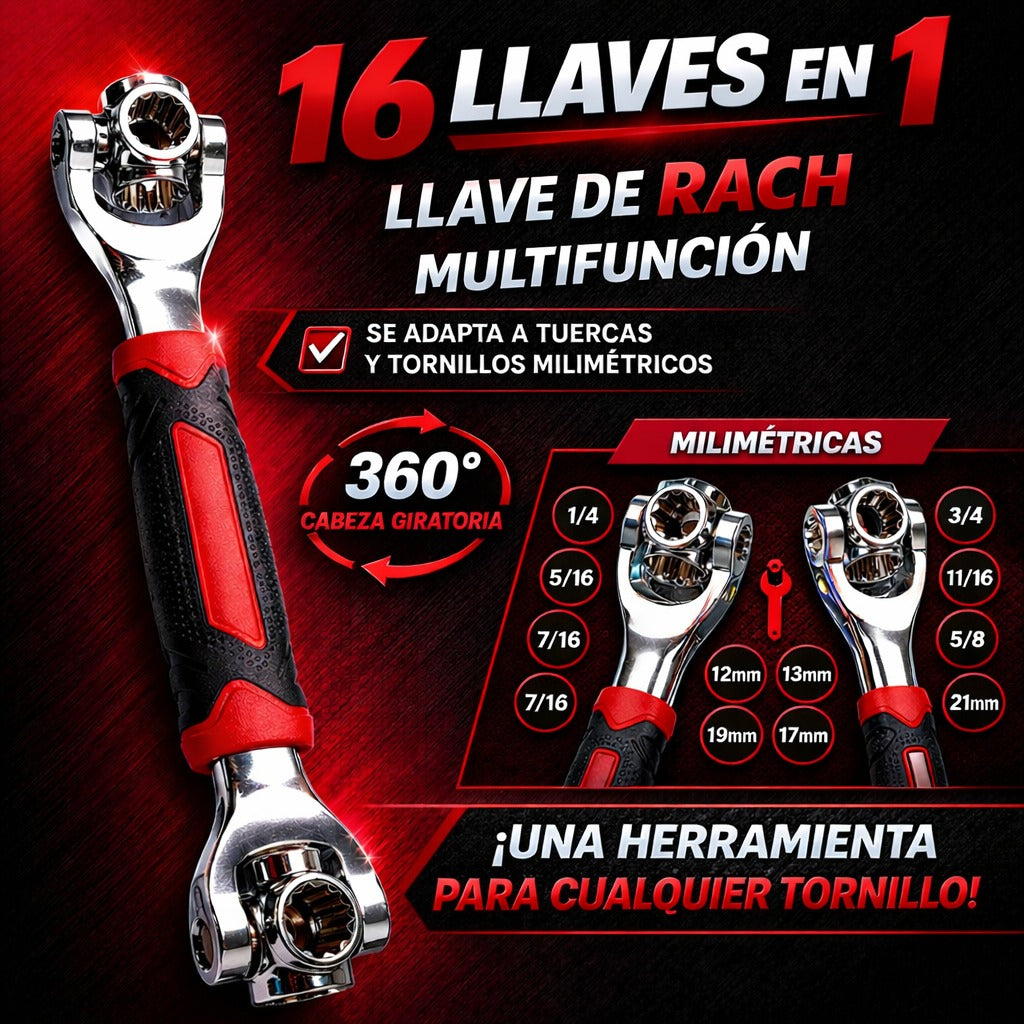 TorqueMax™ – La llave que reemplaza 16 herramientas 🔥