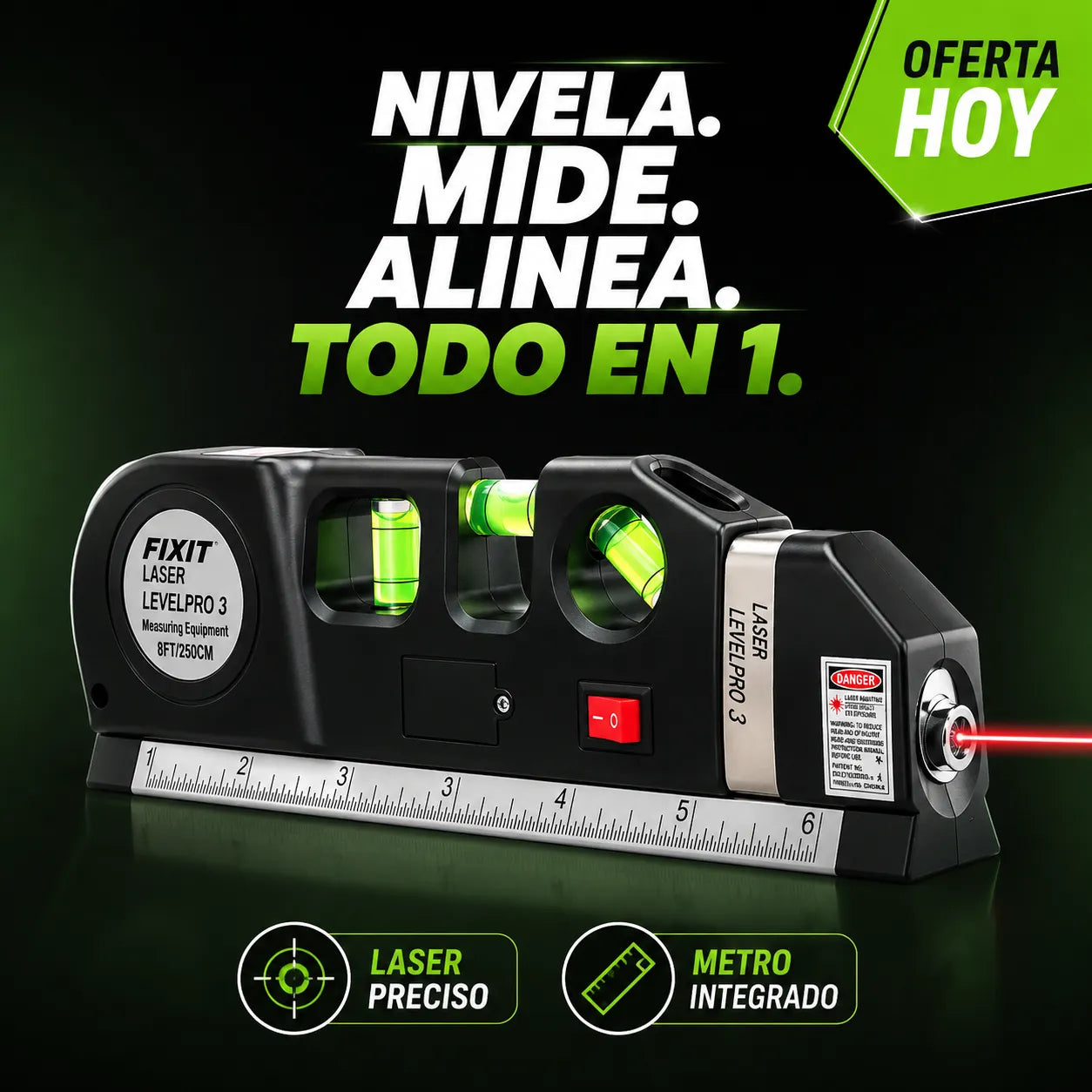 LaserPro™ – Mide, alinea y trabaja con confianza