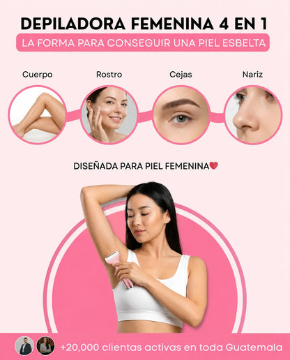 Maquina depiladora recargable 4 en 1 | Piel Lisa Sin Irritación