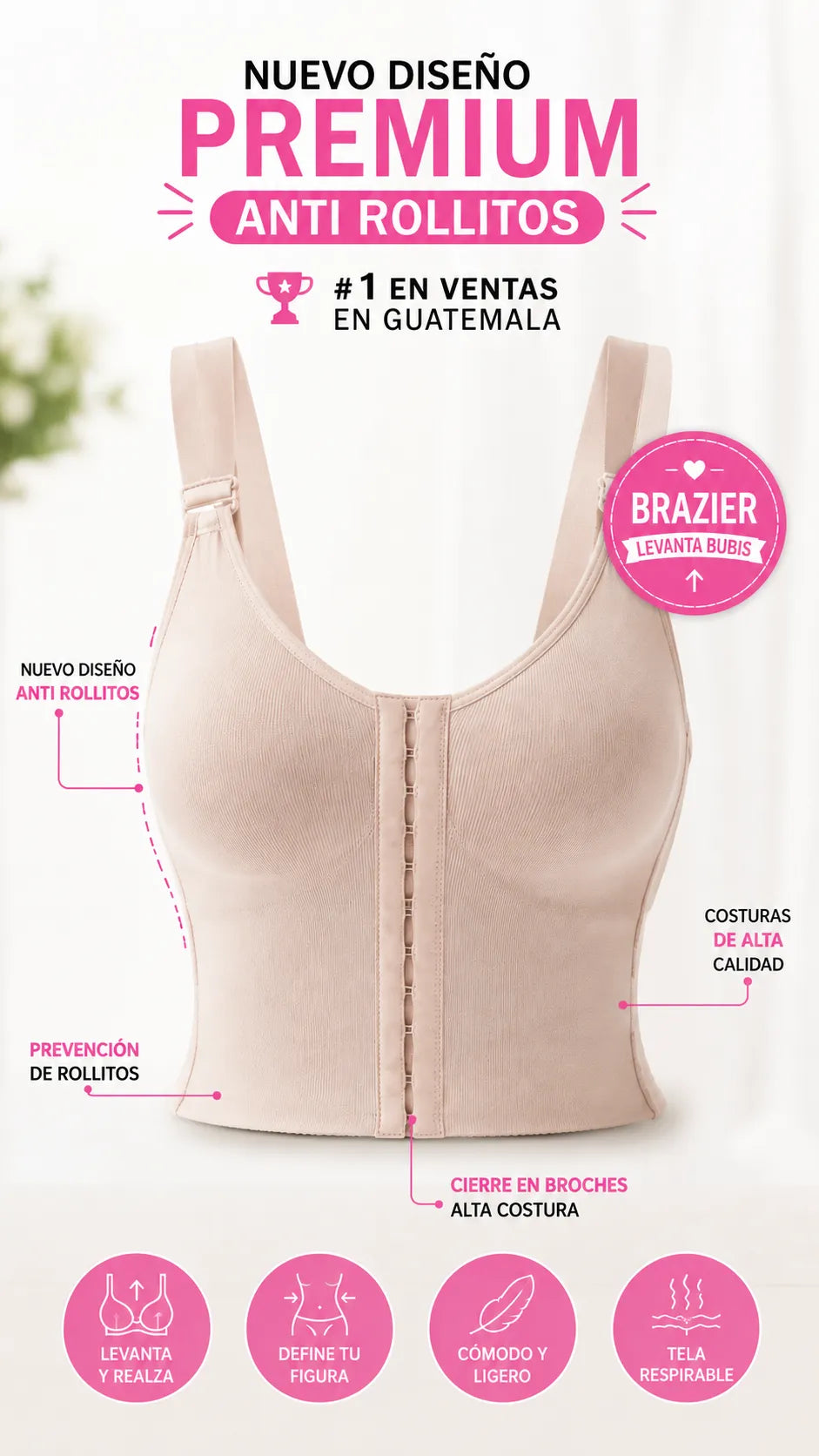 Brasier Anti Rollitos™ | Levanta, Moldea y Estiliza
