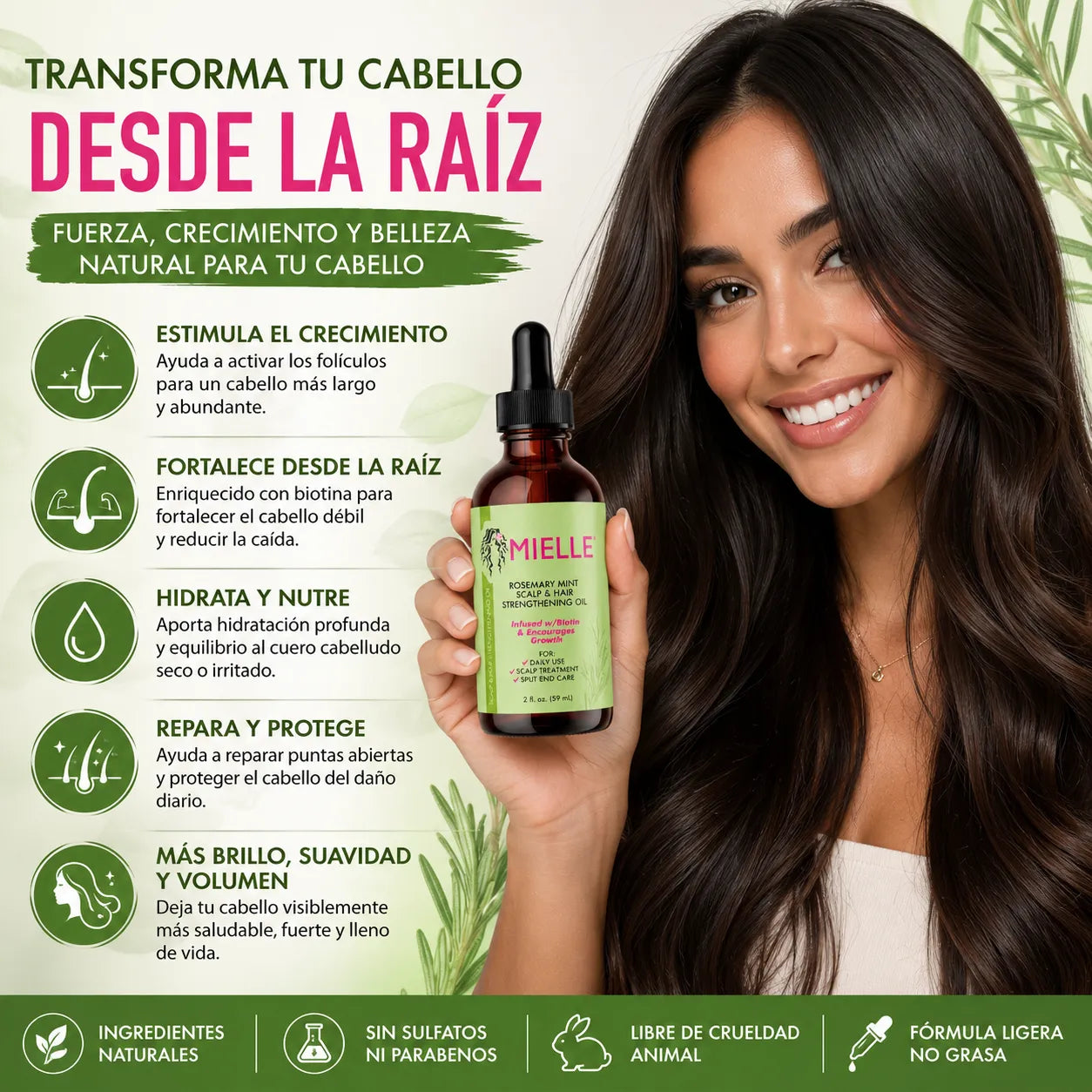 Mielle Rosemary Mint — Recupera tu cabello desde la raíz 🔥