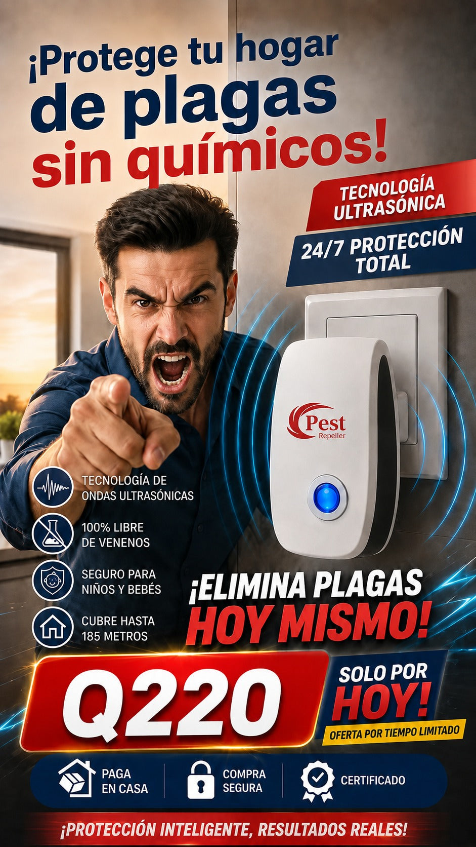 Repelente Ultrasonico -No más plagas en tu casa