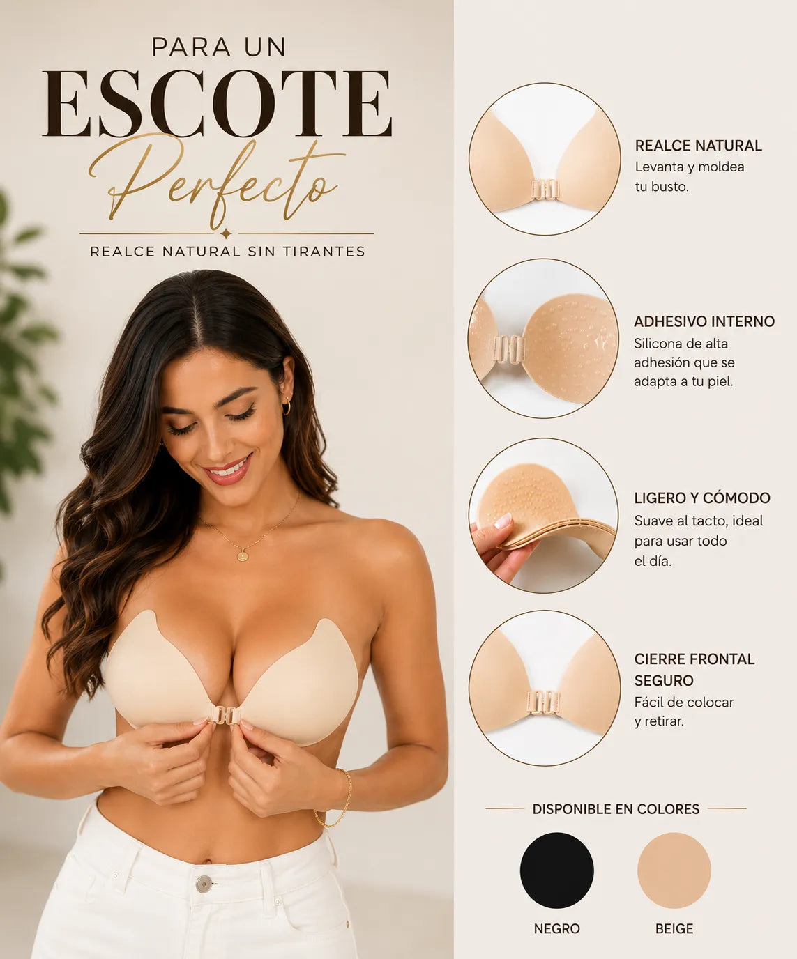Escote Perfecto™ | El Brasier Invisible que Realza tu Figura al Instante
