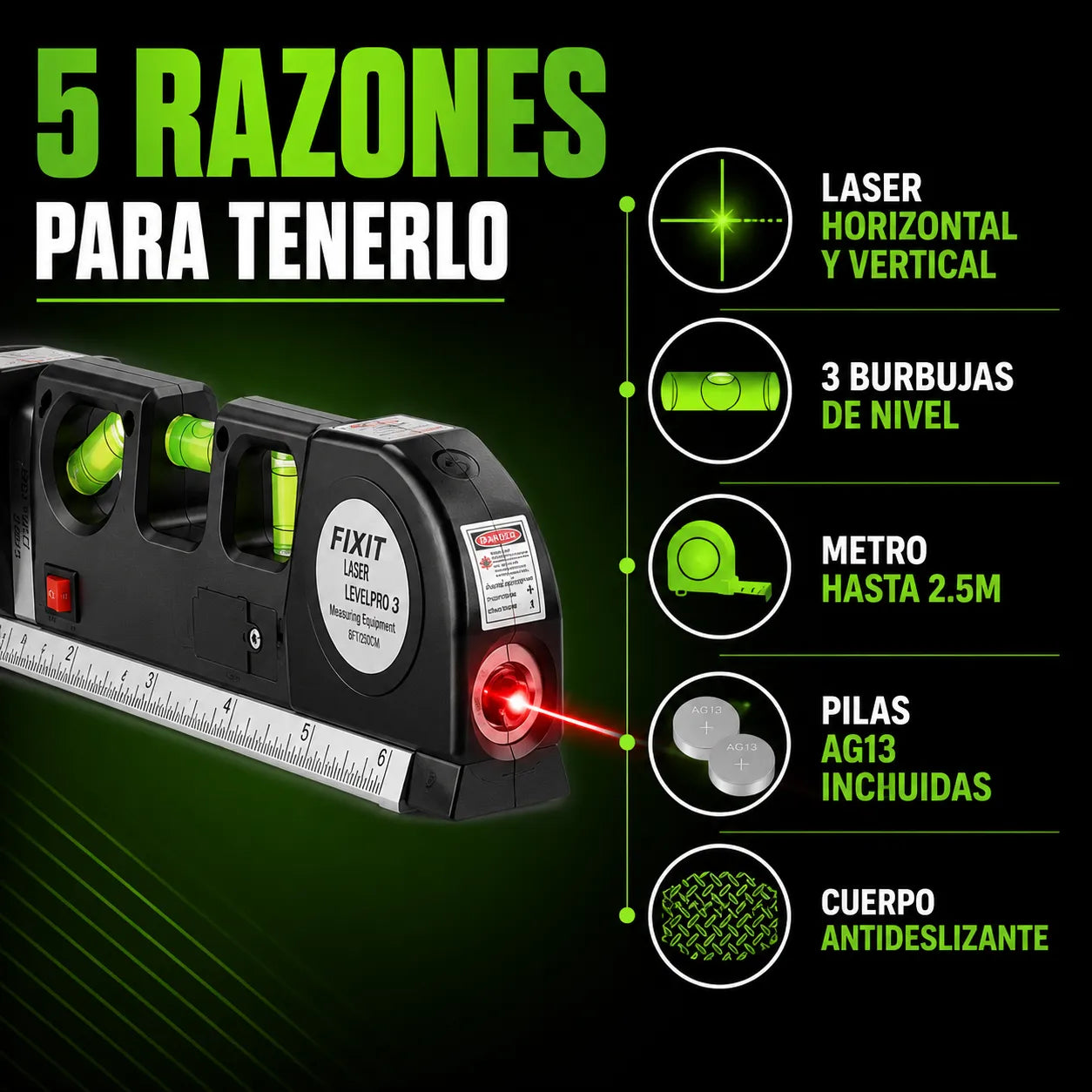 LaserPro™ – Mide, alinea y trabaja con confianza