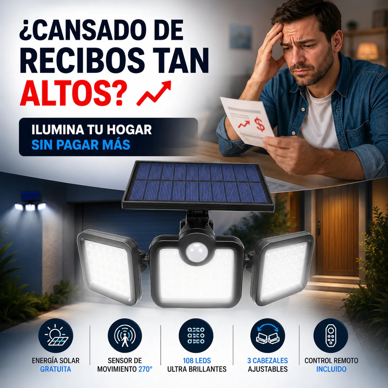LumiGuard™ – Tu patio, entrada y garaje iluminados toda la noche sin pagar recibos