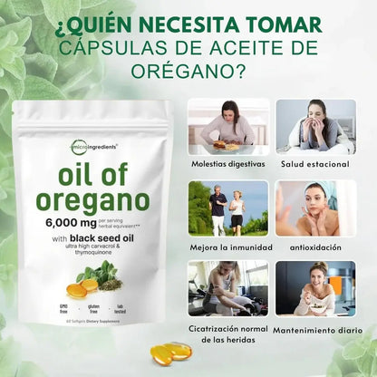 Aceite de Orégano POTENCIADO con Semilla Negra + 3 Regalos🎁