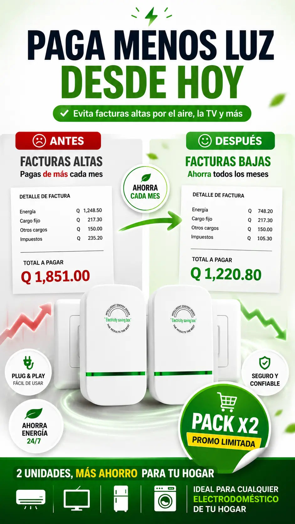 Ahorrador de energia - Baja tu factura de luz definitivamente