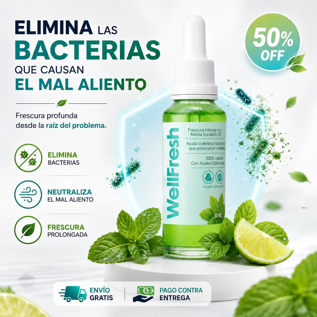 Well Fresh™ | Gotas naturales para el mal aliento + 4 Regalos 🎁