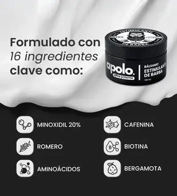 Bálsamo para Crecimiento de Barba Ultra Potente con Minoxidil 20%