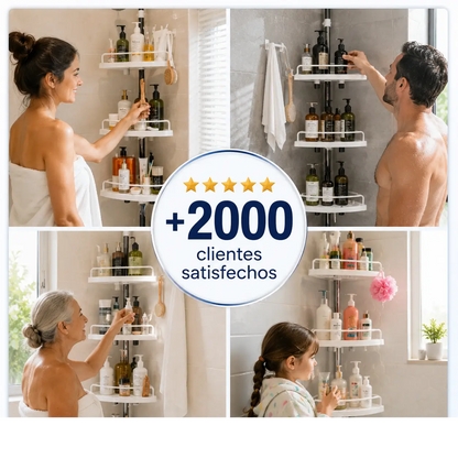Estante para ducha 4 niveles | Adios al desorden de la ducha, sin taladro y sin complicarte