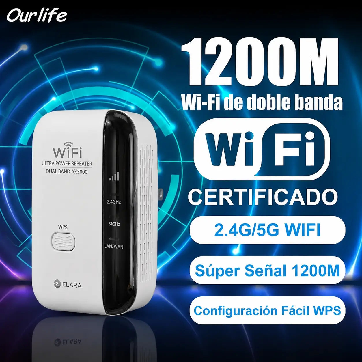 WIFI PRO MAX - Repetidor De Señal Wifi Alta Potencia con cable de conexión directa GRATIS🎁