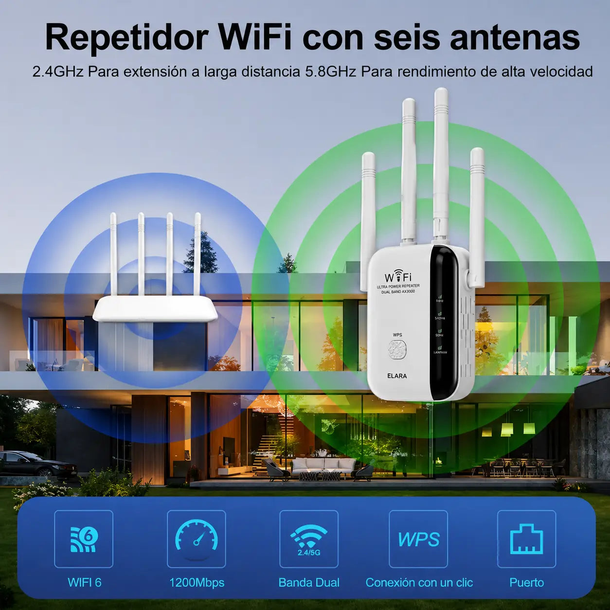 WIFI PRO MAX - Repetidor De Señal Wifi Alta Potencia con cable de conexión directa GRATIS🎁