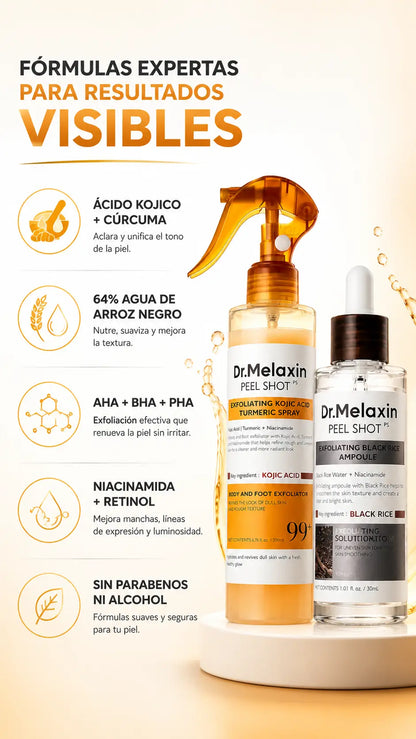 COMBO DR. MELAXIN - Peel shot y Exfoliante de arroz + mascarilla de Regalo🎁