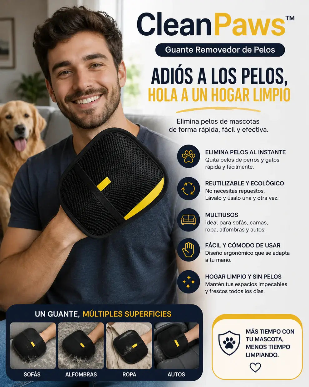CleanPaws™ Guante Removedor de Pelos | Mantén tus espacios impecables ✨